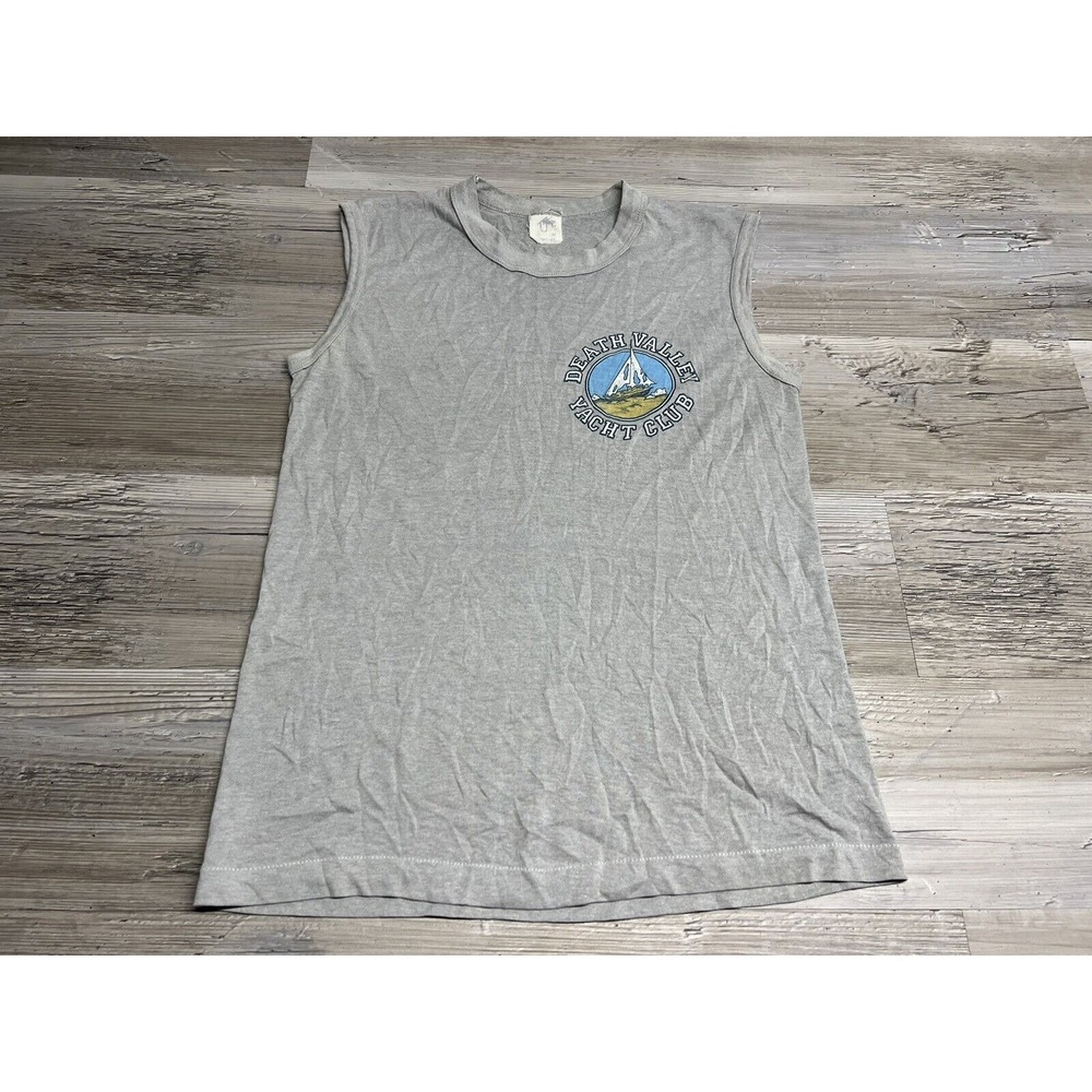 Vintage Death Valley Yacht Club Sleeveless T-Shirt Thin Blue Thin Size M 80s